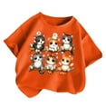 thumbnail image 2 of Kiijoy Tween Girls Graphic Tee Cartoon Cat Print Short Sleeve T-Shirt for Kids, Sizes 12-14, 2 of 4