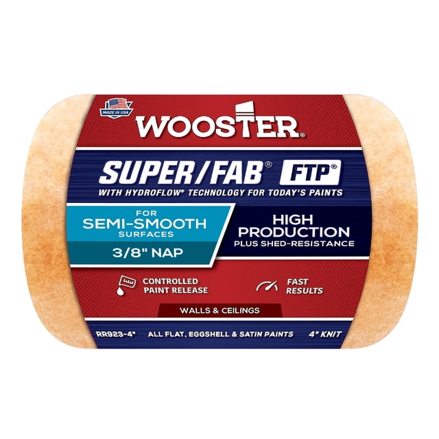 Funda para rodillo de pintura Wooster RR923-4, 4 pulgadas, 3/8 pulgadas, siesta