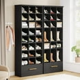 thumbnail image 4 of Tribesigns 9-Tier Shoe Storage Cabinet, 71-Inch Tall Wooden Shoe Rack, Freestanding Shoes Storage Cabinet with 24 Cubbies and Drawer for Closet, Entryway, Living Room, Black (2), 4 of 5