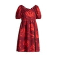 thumbnail image 2 of Time and Tru Women's and Women's Plus Tie Back Mini Dress with Puff Sleeves, Sizes XS-4X, 2 of 4