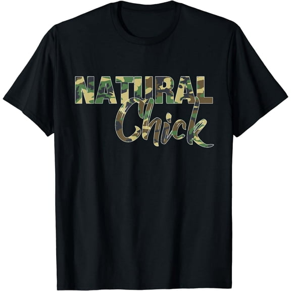 Natural Chick Camo Style Text for Women Short Sleeve Graphic Tee