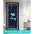 thumbnail image 5 of Happy Birthday Window Privacy Film Stained Glass Window Film Decorative Windows Cover Static Windows Cling for Glass Door Navy Blue Modern Abstract Art Stickers for Bathroom 29.5"x78.7", 5 of 7