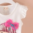thumbnail image 4 of eczipvz Girls Summer Outfits Girl Clothes Romper Shorts Set Floral Summer Outfits Cute Baby Clothes Girl White,3-4 Years, 4 of 6