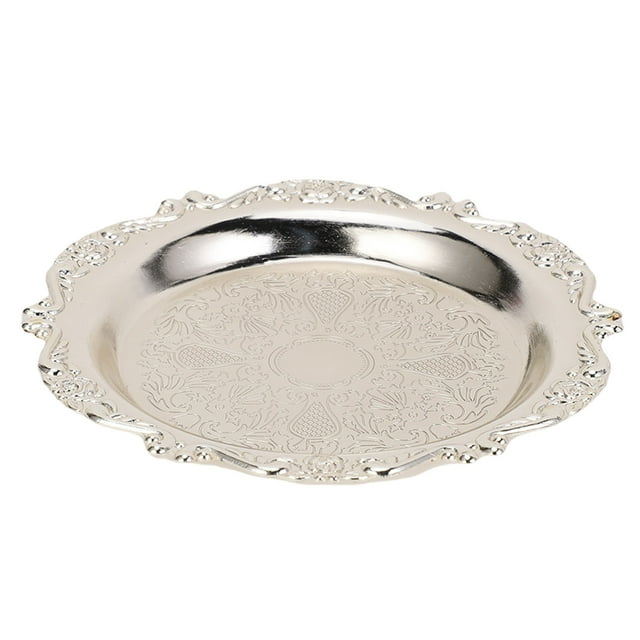 Bandeja Tallada De Metal, Patrón Grabado Material De aleación De Zinc Resistente A La Corrosión 6 Bandejas Decorativas De 9 Cm Para Aperitivos De Frutas