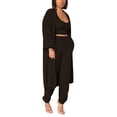 thumbnail image 1 of Liacowi 3 Pieces Women Fall Plush Pajamas Set Solid Color Long Sleeve Cardigan Tank Tops Pants Winter Warm Loungewear Sleepwear Outfits, 1 of 3