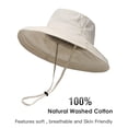 thumbnail image 2 of Sombrero de sol Hatiis de ala ancha de algodón para mujer, color beige, 2 of 7
