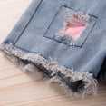 thumbnail image 4 of Mercatoo Toddler Baby Girls Outfits Straped Ruffled Off Shoulder Crop Tops + Ripped Denim Shorts Summer Clothes Set, 4 of 9