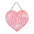 thumbnail image 2 of AURIGATE Mother's Day Heart-Shaped Wooden Hanger Decoration Welcome Sign for Front Door Window Office Flower Wreath Hanging Plaque for Party Years of Celebrations, 2 of 5