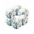 thumbnail image 7 of 13 Inch Round Placemats Set of 6, Blue White Pumpkins Non Slip Heat Insulation PP Table Mats, Thanksgiving Fall Botanical Washable Place Mats for Kitchen Dining Party Table Decor, 7 of 7