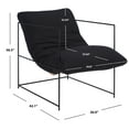 thumbnail image 3 of Safavieh Portland Modern Metal and Wood Dining Arm Chairs, Black, 3 of 6