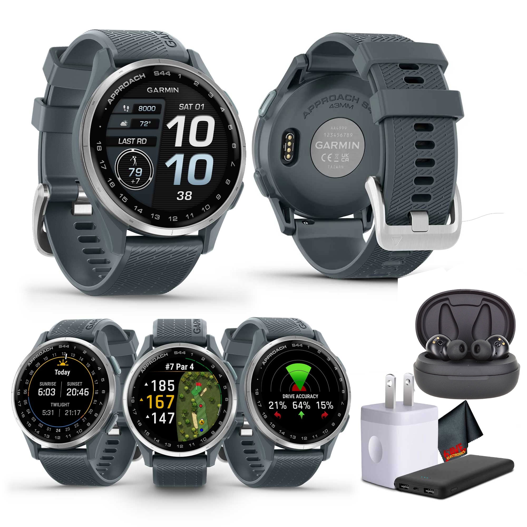 Garmin Approach S44 Essential Golf Watch with GPS, AMOLED Display