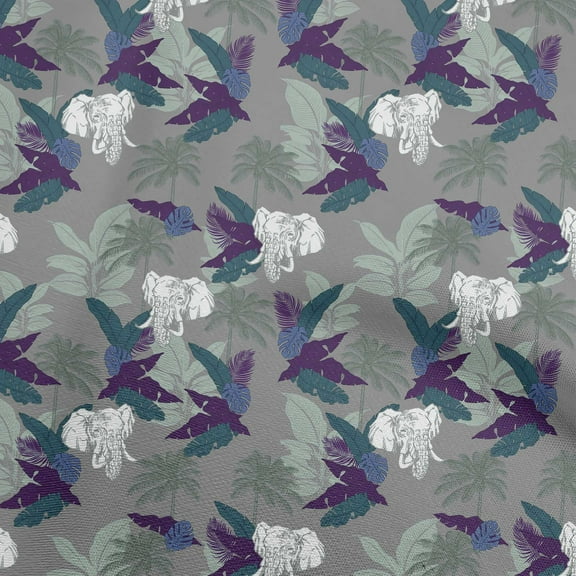 oneOone Polyester Spandex Gray Fabric Tropical Fabric For Sewing Printed Craft Fabric By The Yard 56 Inch Wide