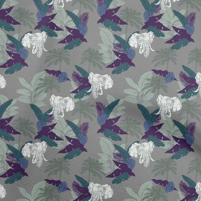 oneOone Cotton Poplin Twill Gray Fabric Tropical Sewing Craft Projects Fabric Prints By Yard 56 Inch Wide
