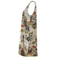 thumbnail image 4 of Plus Size Dresses for Curvy Women Floral Print Sleeveless Sundress Beach Casual Loose Womens Dress Yellow XL, 4 of 5