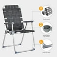 thumbnail image 4 of NALYL Aluminum Patio Lawn Chairs Folding 2 Pack with Detachable Cup Holder, Webbed Beach Chair Folding Chair Outdoor Portable Camping Chair for Yard, Garden, 4 of 8