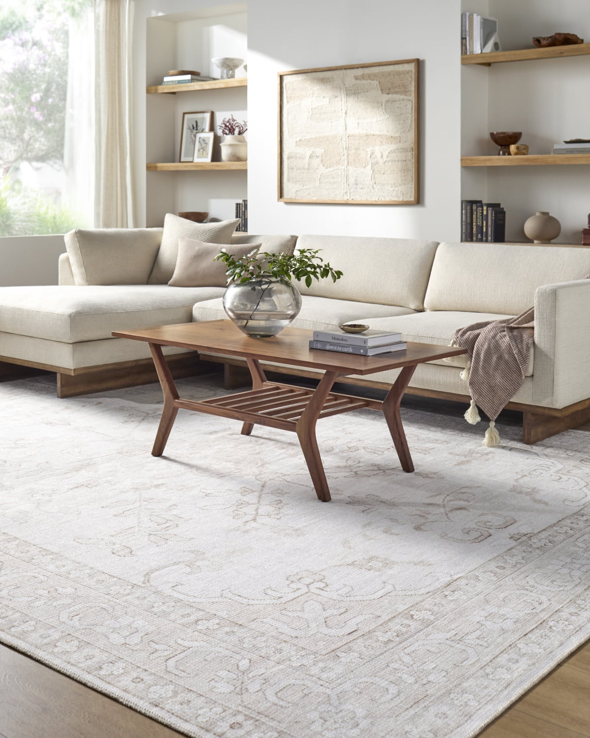My Texas House Back to Campus Pearl 9 ft x 12 ft Washable Area Rug