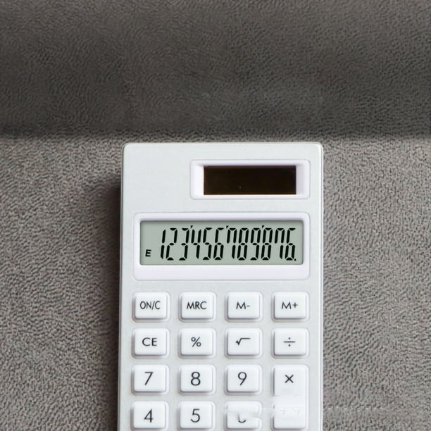 Calculadora blancaCalculadora portátil solar Calculadora portátil simple Calculadora para estudiantes Diseño exquisito Jadeshay A