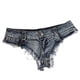 thumbnail image 3 of 2023 nuevas mujeres Sexy cintura baja agujero vaquero con fleco pantalones cortos Jeans Tanga corto femenino, 3 of 5