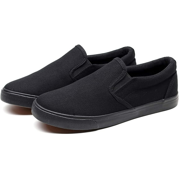 Women Canvas Slip-On Sneakers Soft Walking Shoes Rubber Sole Flat Loafers