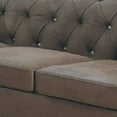 thumbnail image 3 of Rima 93 Inch Modern Sofa Faux Leather Cushions Rolled Armrests Brown, 3 of 5