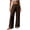 Brown plus size wide leg pants a1, variant on Cagogo Women Plus Size Wide Leg Trousers with Pockets Elastic Waist Casual Solid Long Pants Loose Work Beach Lounge Trousers Fashion Party Clothes, Black M