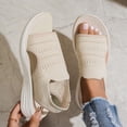 thumbnail image 2 of Rokment Womens Orthopedic Walking Sandals with Arch Support Lightweight Comfortable Elastic Mesh Open Toe Memory Foam Slip on Workout Sneakers Summer Shoes for Tennis Hiking Beige Size 6, 2 of 5