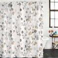 thumbnail image 2 of Gray Botanical Bathroom Shower Curtains with 12 Hooks Polyester Waterproof Shower Curtain for Stalls Bathtubs Farmhouse Spring Summer Floral Leaves Decorative Bathroom Privacy Curtain 66x72 Inches, 2 of 9