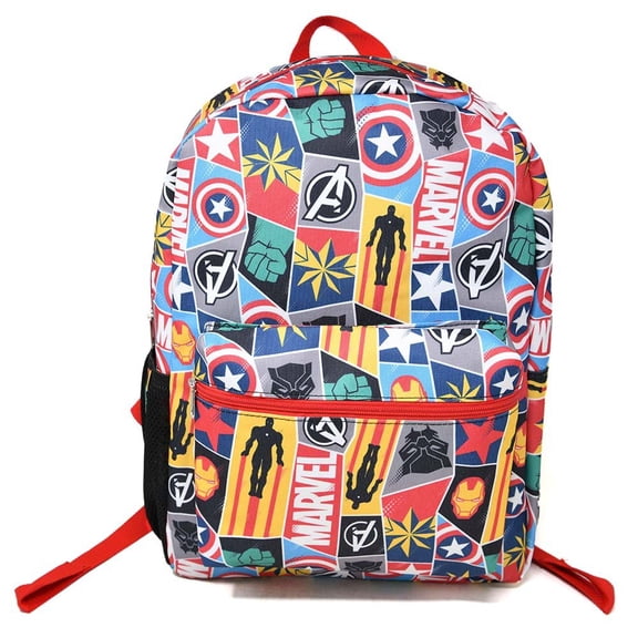 Marvel All Over Print Icons 16" Nylon School Backpack for Kids, with a front Pocket