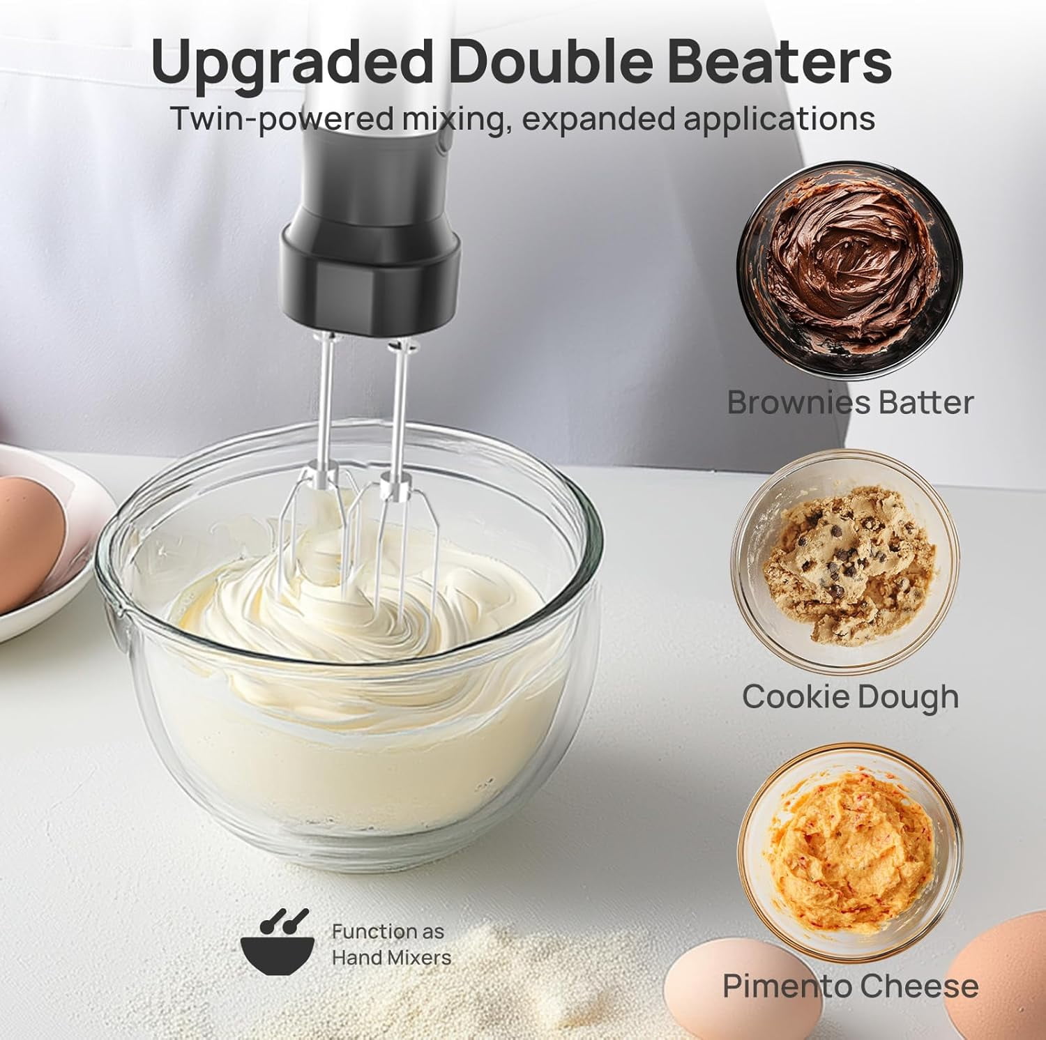 10-in-1 Immersion Blender Handheld  1100W with Stainless Steel Shaft,  Control, 800ml Beaker, Chopper & Attachments for Smoothies Soups