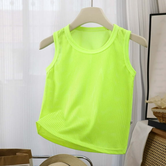 MJTBGFSWG Boys T Shirts Boys Summer Sleeveless T Shirt Breathable Mesh Tank Top for Kids Casual Comfortable Athletic Activewear Toddler To Youth