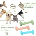 thumbnail image 4 of LNKOO 3 Pieces Dog Toys Puppy Teething Toy Dog Rubber Chew Toy Flexible Pet Toothbrush Pick Up Sticks Toy for Small Medium Dogs Puppies Teeth Cleaning and Relieving Itching(Pink, Blue, Green), 4 of 7