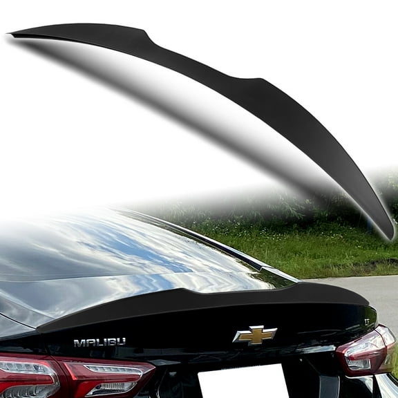 W-Power For 2016-2024 Chevy Malibu Unpainted Black Trunk Spoiler Wing V-Style