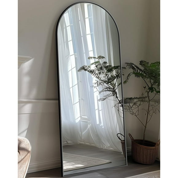 antok Full Length Mirror, Arch 57""x19"" Floor Mirror, Floor Standing Mirror Freestanding Full Body Mirror with Stand for Bedroom, Hanging Mounted Mirror for Living Room Cloakroom, Black