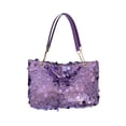 thumbnail image 2 of Sequin Shoulder Bag Tote with Chain, Large Capacity Pleated Polyester Shoulder Purse for Work, Travel and Daily Commute, 2 of 6
