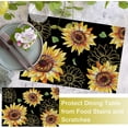 thumbnail image 4 of Spring Summer Sunflower Placemats Set of 4, Floral Flower Leaves Fall Autumn Black Dining Table Place Mats, Seasonal Kitchen Decor Home Decoration 12 x 18 Inch, 4 of 5