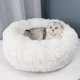 thumbnail image 3 of Soft Round Plush Cat Bed for Small Pets, Cozy Dog Bed, Quilted Design, 50cm Diameter, 3 of 5