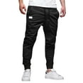 thumbnail image 1 of Pantalones informales de corte recto y cintura media para hombre - Largo completo, botones/bolsillos decorativos - Algodón - Tallas M-XXXL, 1 of 2