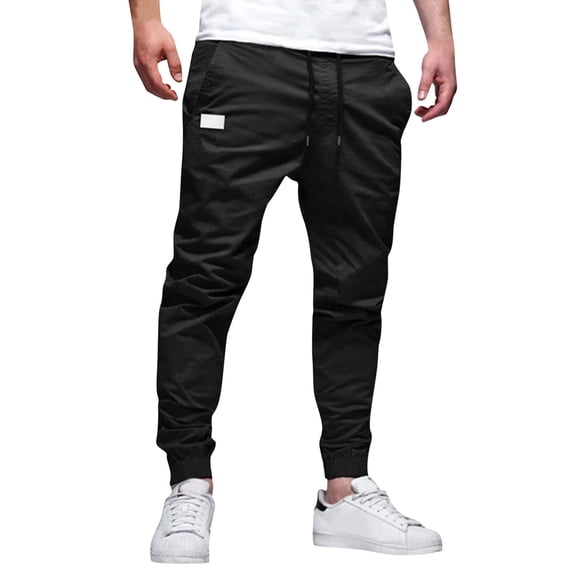 Kcolen Mens Cargo Pants Stretch Relaxed Fit Stretch Breathable Elastic Waist Cargo Pants Regular Fit Mens Trendy Hiking Sports Trousers Solid Color with Multi Pockets