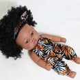 thumbnail image 2 of Baby Cute Curly Hair Sport Boys Black Baby Toy Doll Kids Gift Hooded With Cloth, 2 of 3