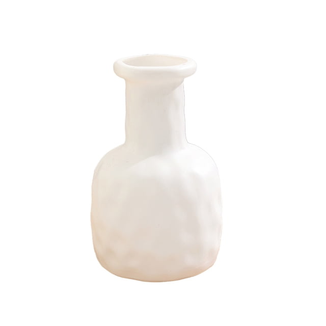Tauxra Plastic Vase Ceramic Look for Tabletop Decor, 5.9 Inch Tall Shatterproof Centerpiece for Coffee Table Bookshelf Wedding Gift
