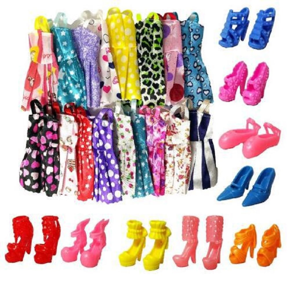 Randomly 40 Pairs Doll Shoes Assorted Colorful Heels for s Outfit Dress $B 