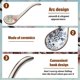 thumbnail image 5 of Cucharas de Arroz de Cerámica China Retro Asiática de 8 Piezas, Cuchara de Sopa Ramen con Manejar Curvo, Cucharas de Flores Pintadas con Manejar, 5 of 5