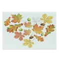 thumbnail image 1 of Natural Color Cutting Board, Autumn Love Themed Heart Shape from Fallen Leaves and Acorns Print, Decorative Tempered Glass Cutting and Serving Board, in 3 Sizes, by Ambesonne, 1 of 2