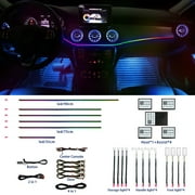 Car Interior Ambient Lights,18 in 1 HMYC 128 Colorful LED Acrylic Fiber Optic Strip,Universal Multiple Modes Decoration Atmosphere with Music Sync Rhythm,APP Control,RGB Neon Lighting for All Cars