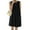 Black, variant on ZANZEA Women Sleeveless Crew Neck Dress Back Button Loose Knee Length Dress