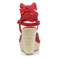 thumbnail image 3 of BLISSFUL STEP Sandales Compensées à Plateforme Espadrille à Lacets à Brides Croisées pour Femmes Rouge 10, 3 of 7