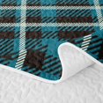 thumbnail image 5 of Manfei Classic Plaid Bed Spread Queen,Vintage Check Queen Coverlet Set,Teal Black,3pcs,1 Quilt and 2 Pillowcases, 5 of 7
