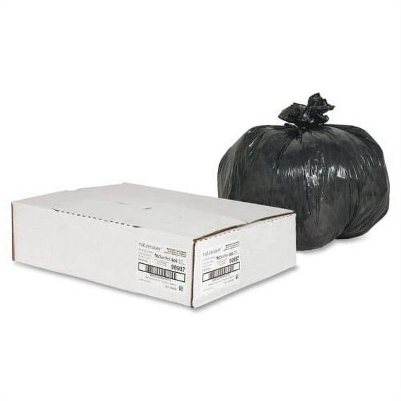 Nature Saver, NAT00987, Black Low-density Recycled Can Liners, 500 / Carton, Black, 10 gal