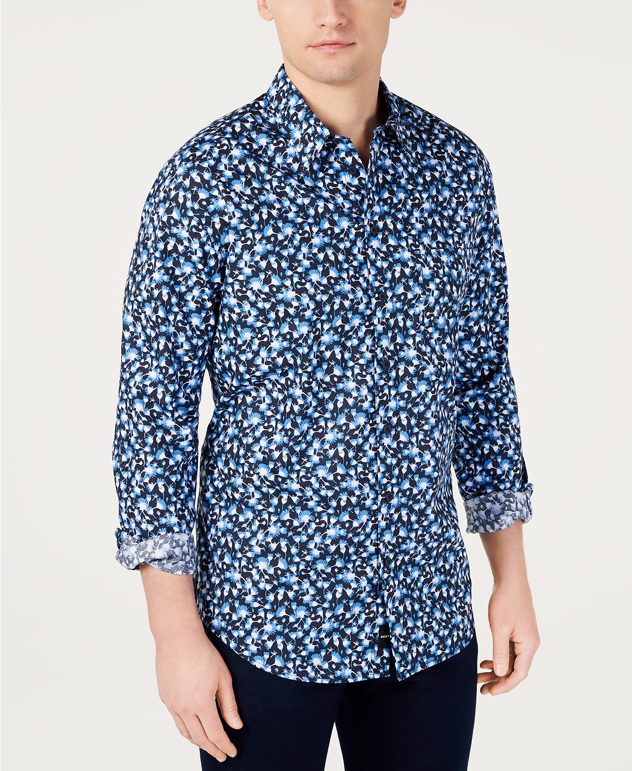 Dkny Men's Floral Graphic Button Down 