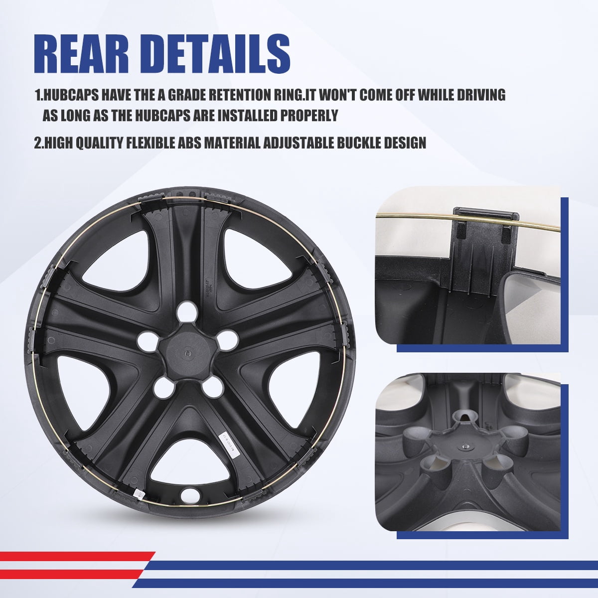 17" Set of 4 Hubcaps Wheel Rims Cover Fit 2013-2018 Toyota Rav4 Compatible With Steel Wheels Snap on Installation(Lacquer)